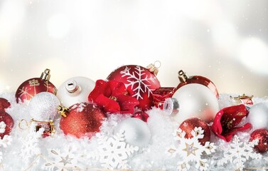 Christmas beautiful holiday decorations on desk