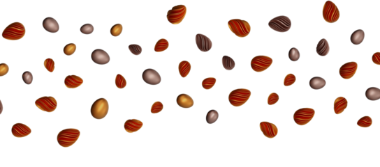 Easter horizontal border with gold eggs