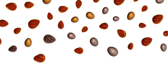 Set of different 3D realistic, shiny, golden,