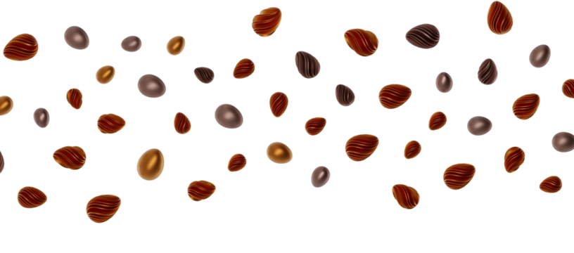 Set of different 3D realistic, shiny, golden,