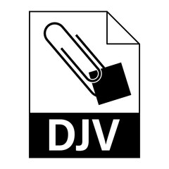 Modern flat design of DJV file icon for web
