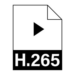 Modern flat design of H.265 file icon for web