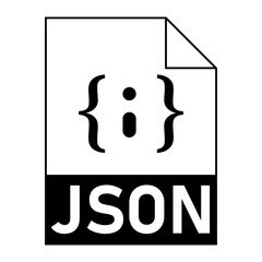 Modern flat design of JSON file icon for web