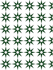 Green Stars on White Background