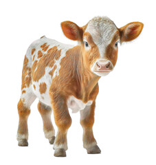 Cute tiny adorable cow animal on a transparant background