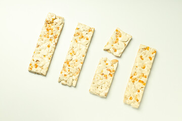 Concept of tasty food, nougat, top view