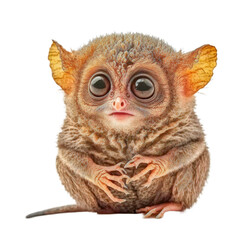 Cute tiny adorable tarsier animal on a transparant background