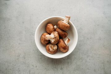 mushrooms on the kitchen table