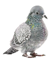 Cute tiny adorable pigeon animal on a transparant background