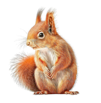 Cute tiny adorable squirrel animal on a transparant background