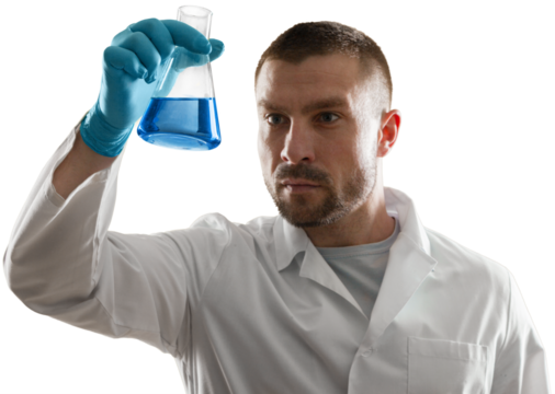 chemical man working with tube test in the research laboratory