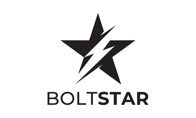 Obraz premium star with lightning logo design vector. electrical symbol illustration concept.