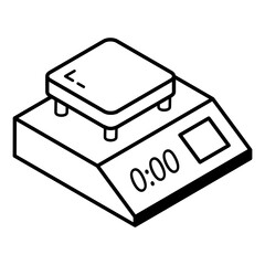A linear isometric icon of warehouse weight 