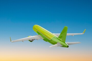 Passenger modern new plane in sky