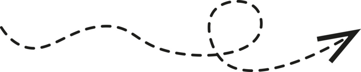 Dasged line arrow