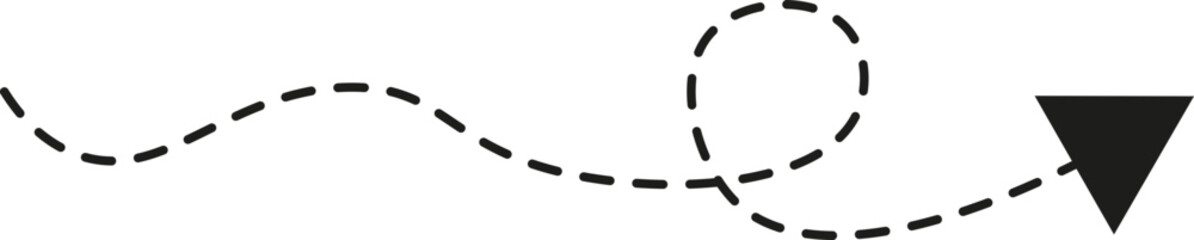 Dasged line arrow
