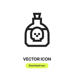 poison icon vector. Linear style sign for mobile concept and web design. poison symbol illustration. Pixel vector graphics - Vector.