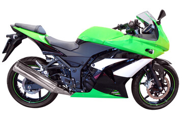 fast green motorbike transparent