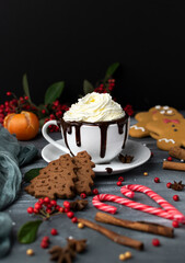 chocolate with wipped cream