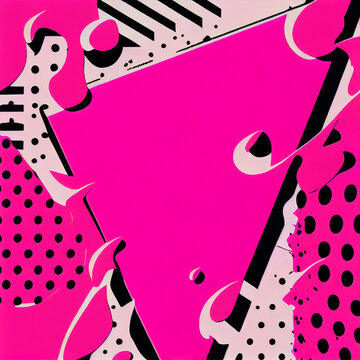 Hot Pink 90s Pattern - AI Art