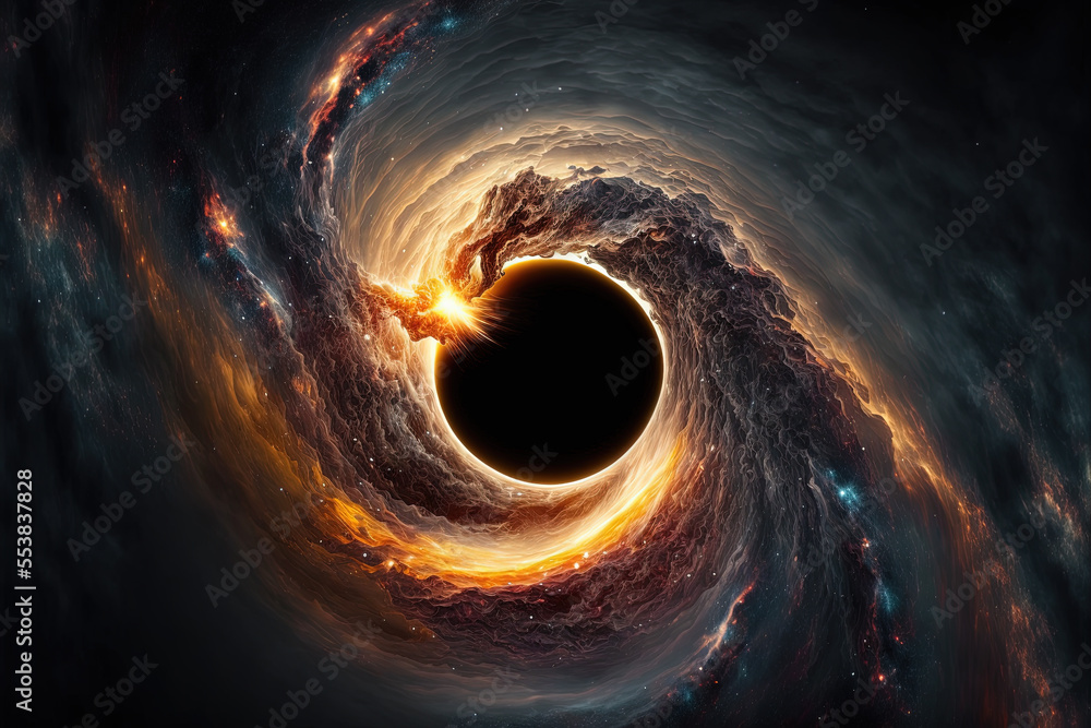 Canvas Prints black hole in outer space. colorful abstract space background. sci-fi illustration. generative ai