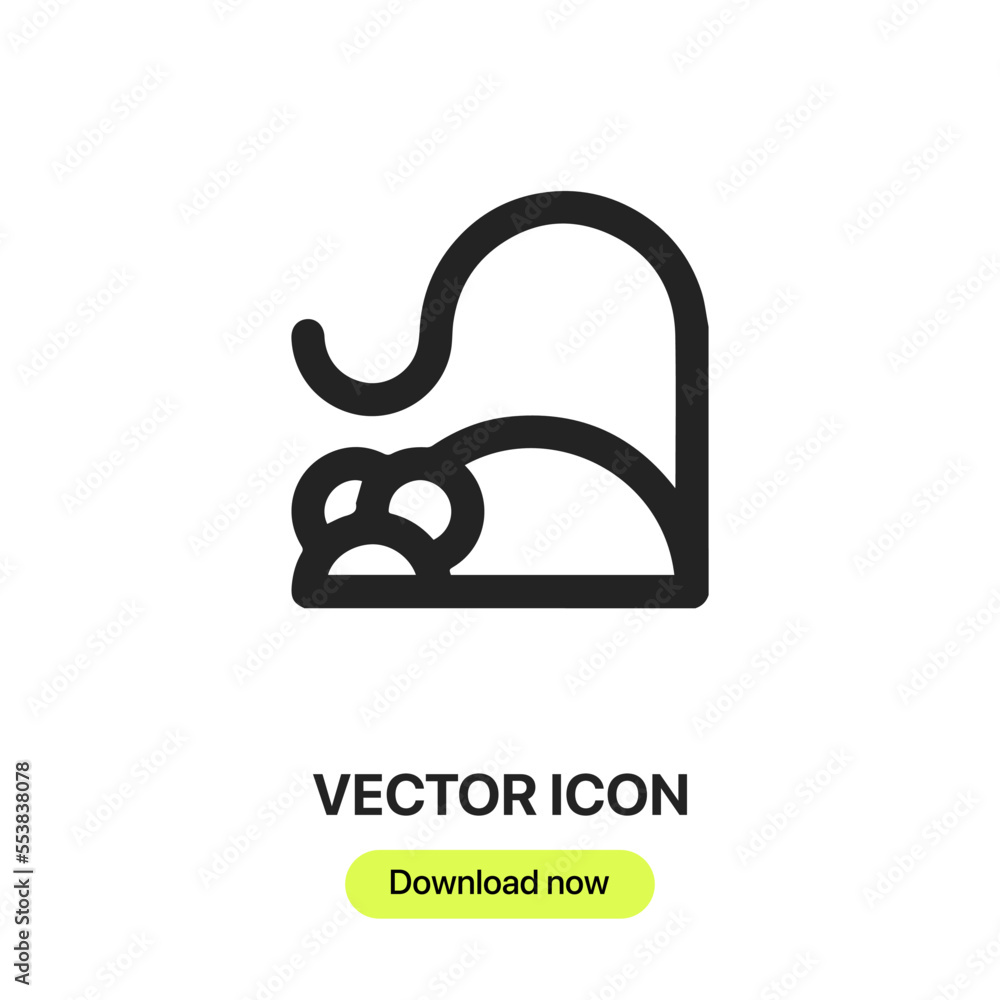 Poster mouse animal icon vector. linear style sign for mobile concept and web design. rat symbol illustrati