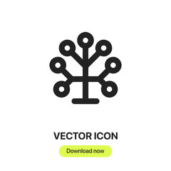 phylogenetic tree icon vector. Linear style sign for mobile concept and web design. phylogenetic tree symbol illustration. Pixel vector graphics - Vector.