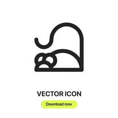 mouse animal icon vector. Linear style sign for mobile concept and web design. rat symbol illustration. Pixel vector graphics - Vector. 