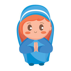 Isolated virgin mary Nativity character Christmas season Vector