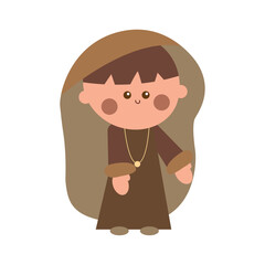 Isolated shepherd cartoon Nativity character Christmas season Vector