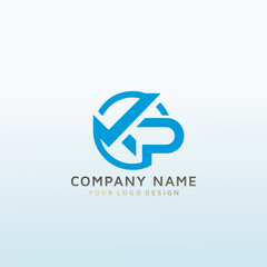 KP vector logo design idea