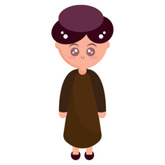 Isolated shepherd cartoon Nativity character Christmas season Vector