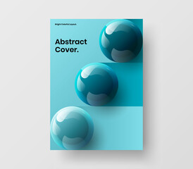 Amazing 3D spheres handbill template. Premium booklet design vector concept.