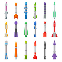 Missile as Guided Airborne Ranged Weapon Big Vector Set