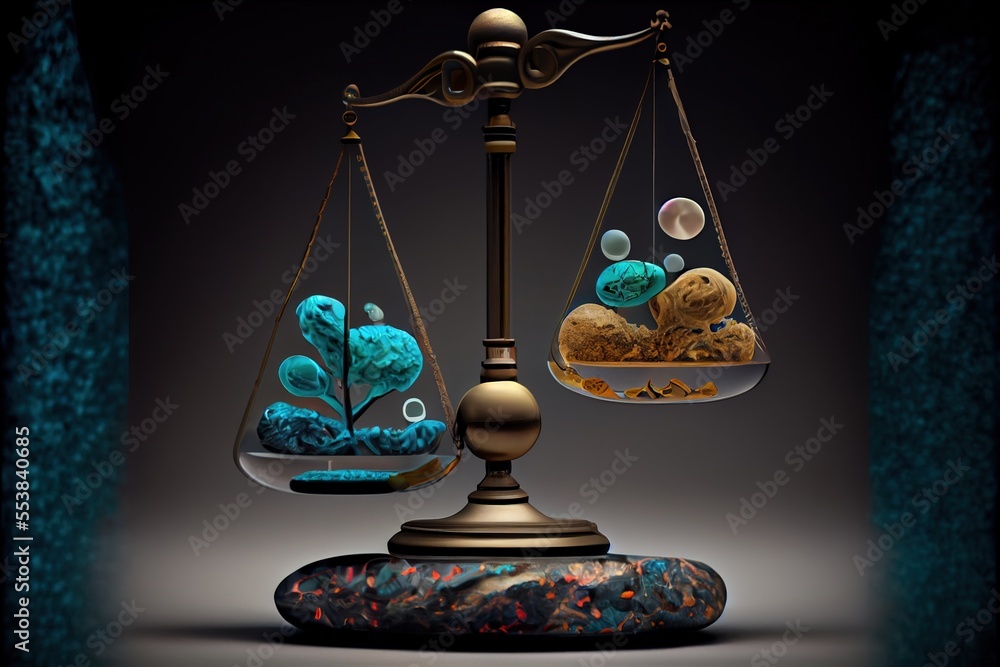 Poster a scale with a blue and gold design on it and a black background with a blue and gold design on it. 