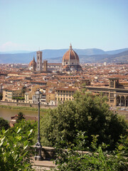 Fototapeta premium Panoramic view of the city on the sunny day. Florence. Italy.