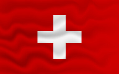Wavy flag of Switzerland. Flag of Switzerland with a wavy effect. vector illustration