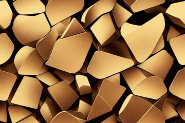 decorative golden stones pattern. repeat pattern for wallpaper, paper packaging, textile, curtains, duvet covers, print design. Generative AI