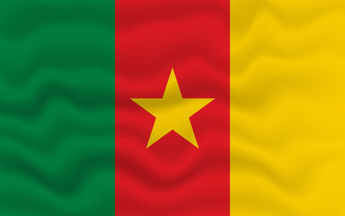 Wavy flag of Cameroon. Flag of Cameroon with a wavy effect. vector illustration
