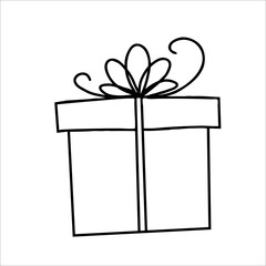 Hand drawn doodle card and gift illustration symbol for Gift card, loyalty program, earn points, redeem present box, more discount, perks concept cartoon