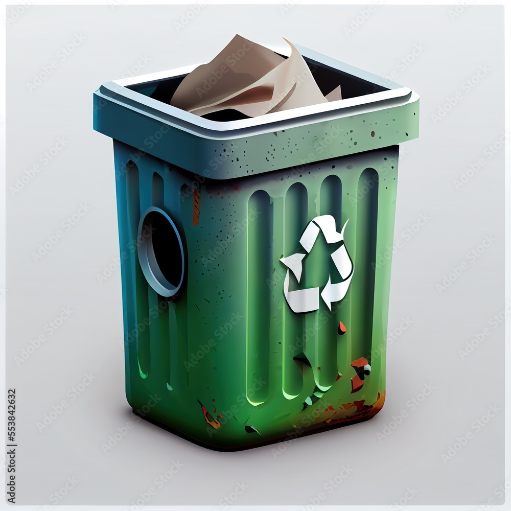 Poster a trash can with a paper in it and a trash can with a paper towel in it and a trash can with a paper