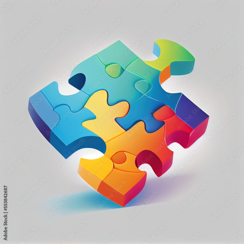 Aufkleber a colorful puzzle piece with a missing piece in the middle of it's center. generative ai