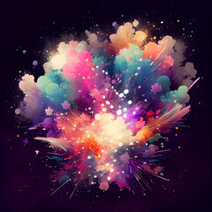 Abstract Colorful New Year Fireworks 