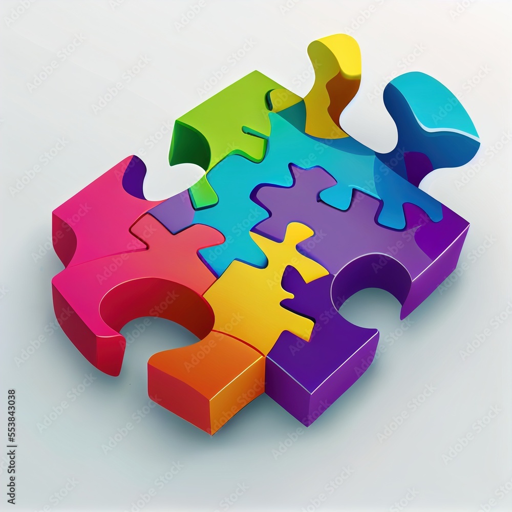 Aufkleber a colorful puzzle piece with a missing piece in the middle of it's center. generative ai
