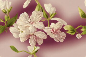 Beautiful floral background for wallpaper, card, decoration, invitation. Generative AI