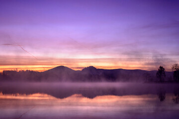 Misty morning in the mountains