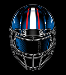 Football helmet illustration front view blue © razor33