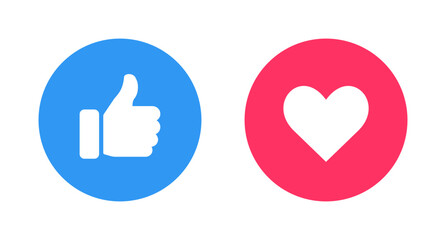 Thumb up and heart icons
