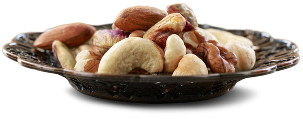 Background of nuts -  pine nuts. Top view or flat lay