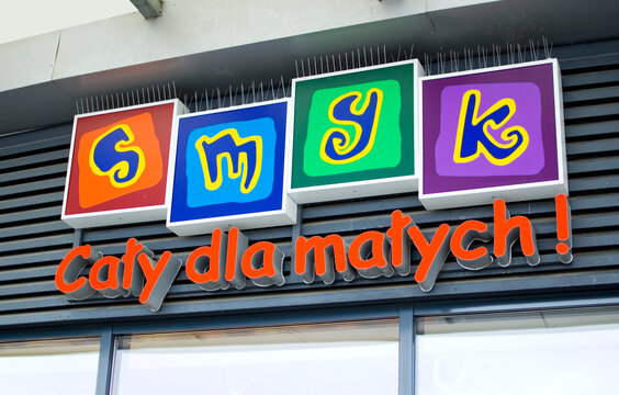 Poznan, Poland - December 2022: SMYK store logo sign.